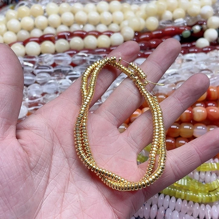 玛瑙/玉髓珠宝半成品未镶嵌一条4mm黑胆石隔片