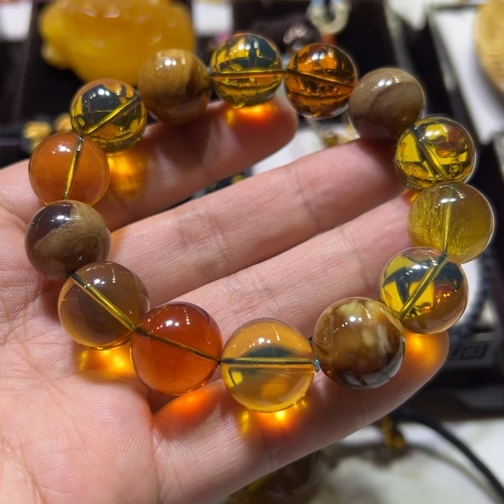 琥珀颈饰未镶嵌琥珀手串15mm