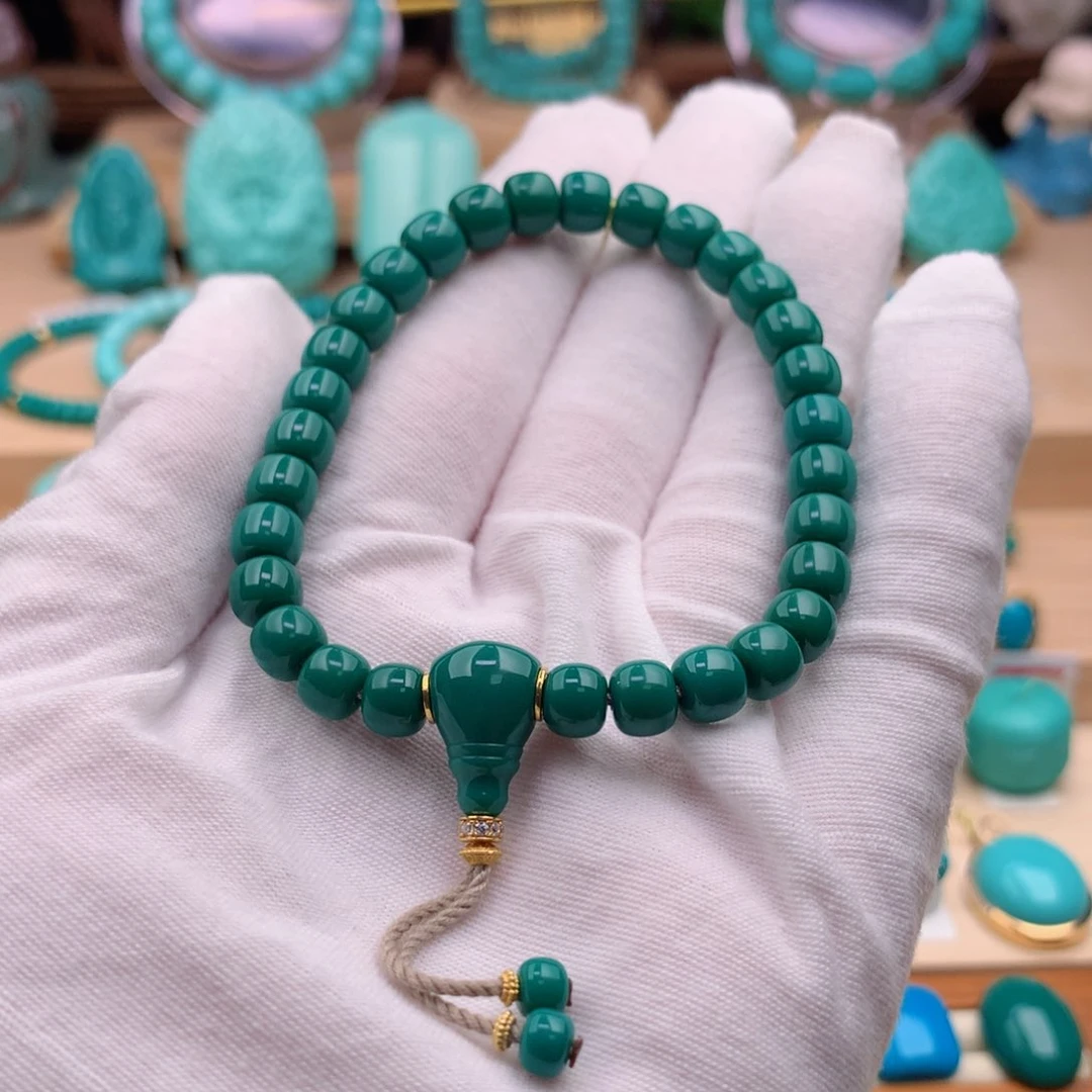 绿松石珠宝奇石18K金镶嵌