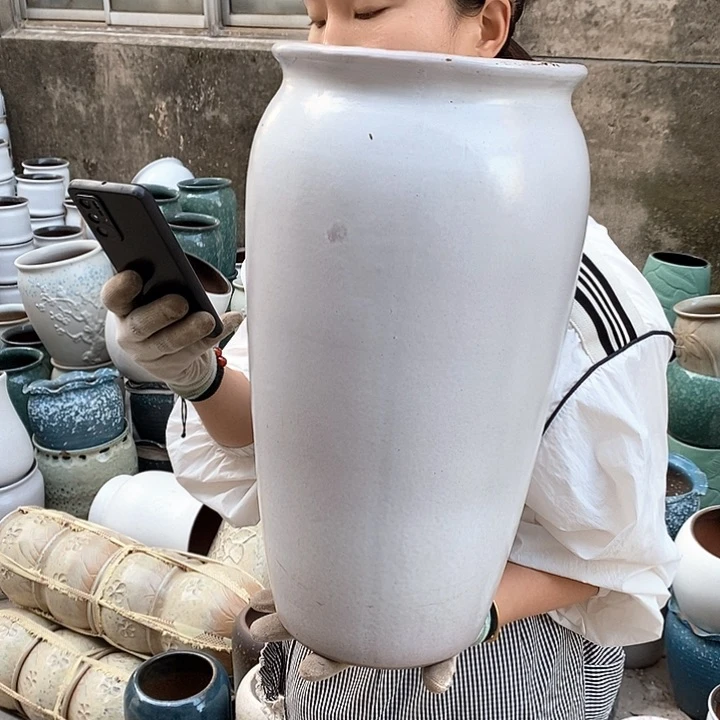 紫砂花盆瑕疵口20高42
