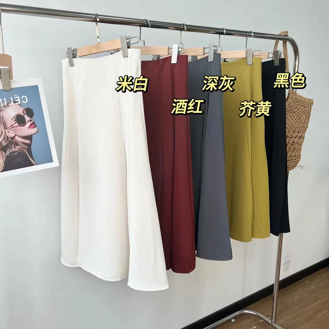 今晚发【运补8+2个裙长+西装料】夏季休闲百褶裙女中长裙