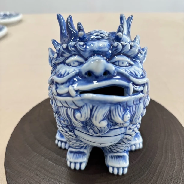 景德镇瓷器青花茶貔貅宠纯手绘气窑（小）