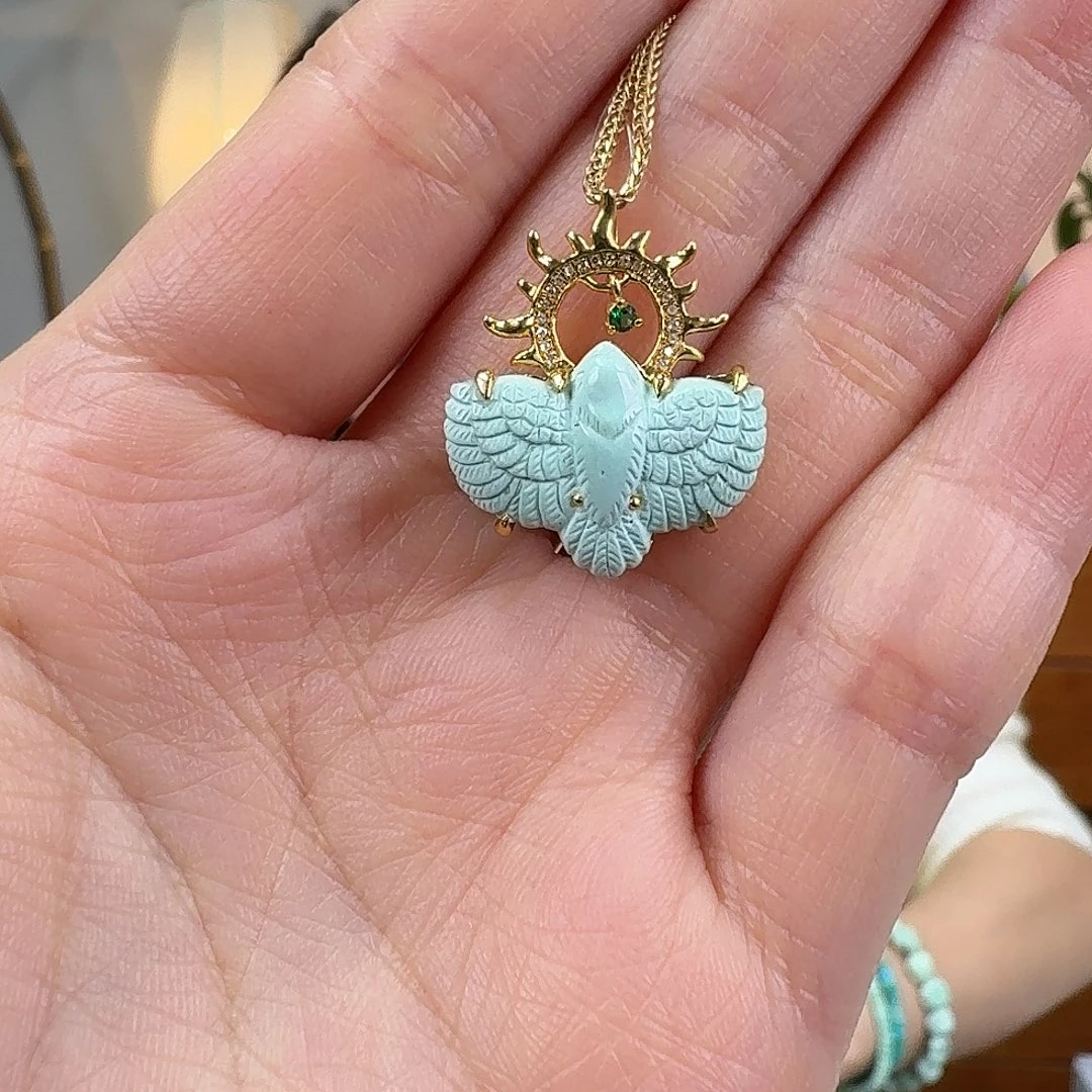 绿松石18K金镶嵌珠宝奇石