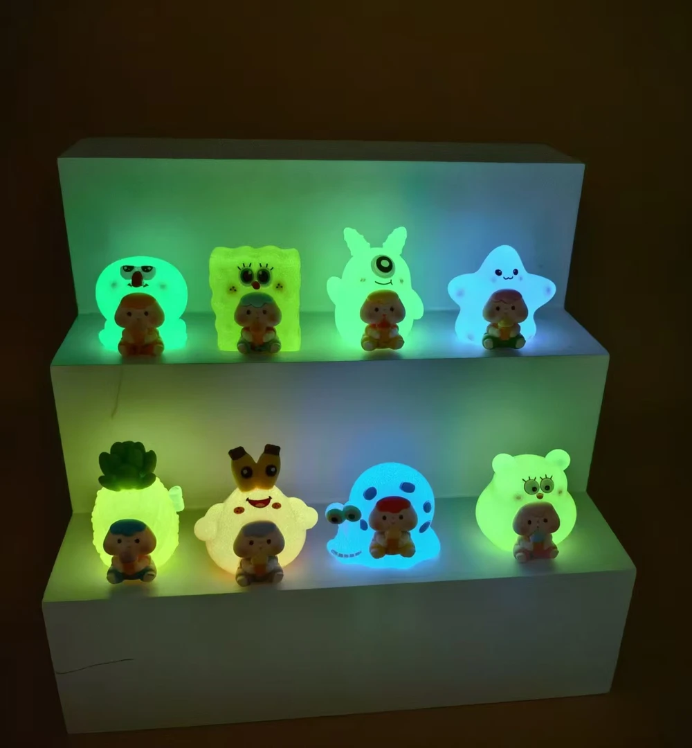 【夜光海派甜心直播拆】树脂小摆件可爱萌粒可diy钥匙扣小饰品