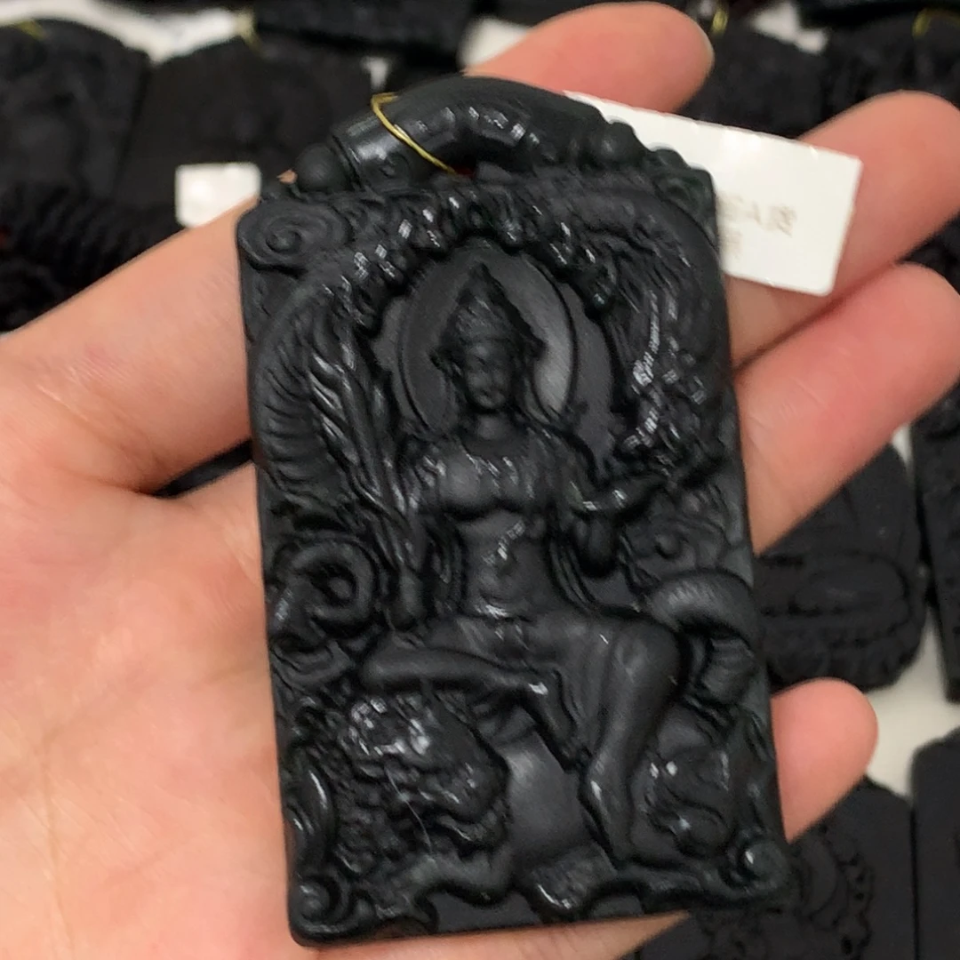 天然缅甸a货钢琴黑挂件
