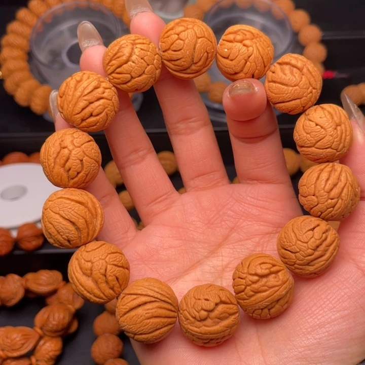 桃核手串19尺寸密纹龙珠（7号链接）