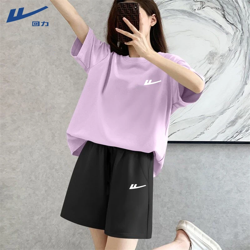 回力休闲衣服女慵懒风2025夏季小个子必备韩版气质运动休闲套装
