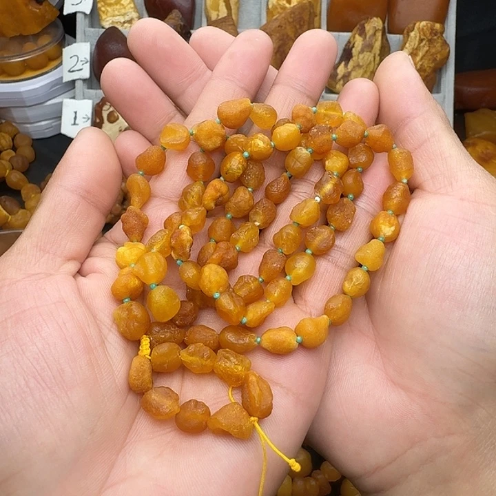 蜜蜡未镶嵌裸石天然蜜蜡项链
