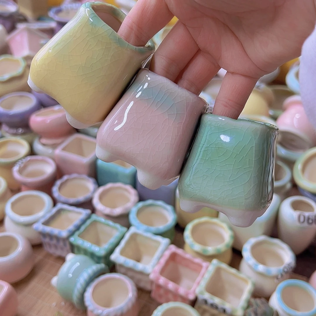 红陶陶瓷花盆当场满12包邮