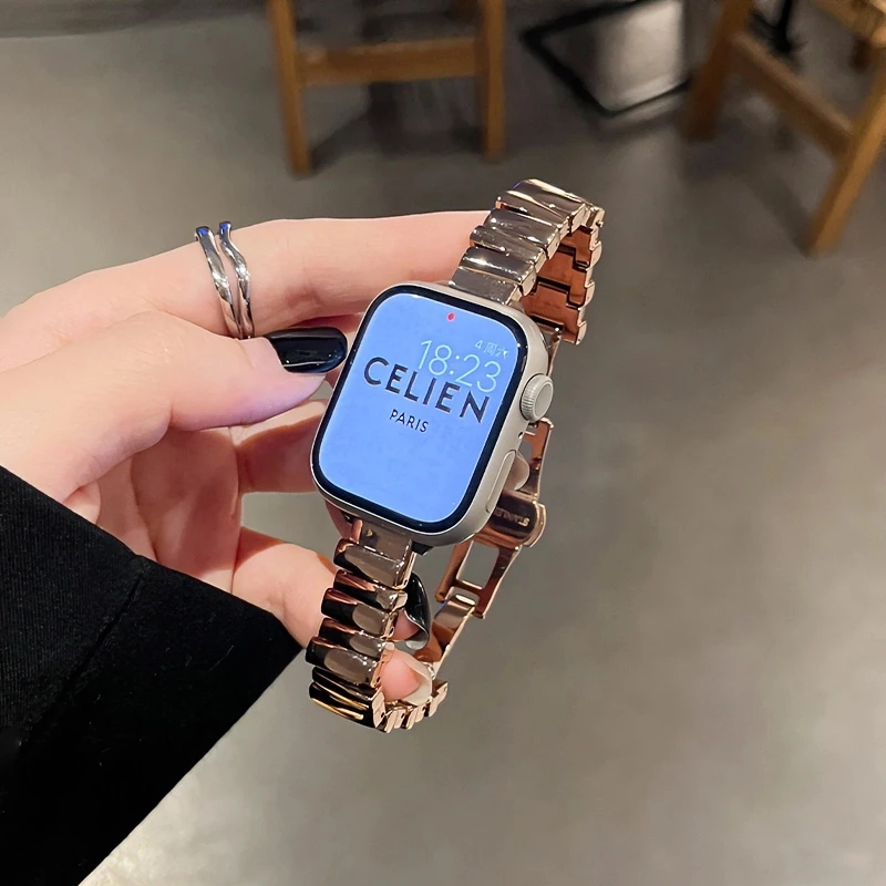 适用于iwatchs10表带watchs9高级感不规则钢带S8苹果表带