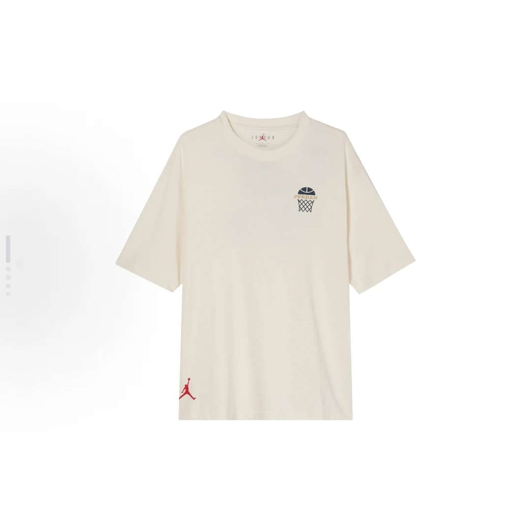 AS M J GREATNESS 1985 舒适休闲运动短袖T恤 淡象牙白 HM4901110