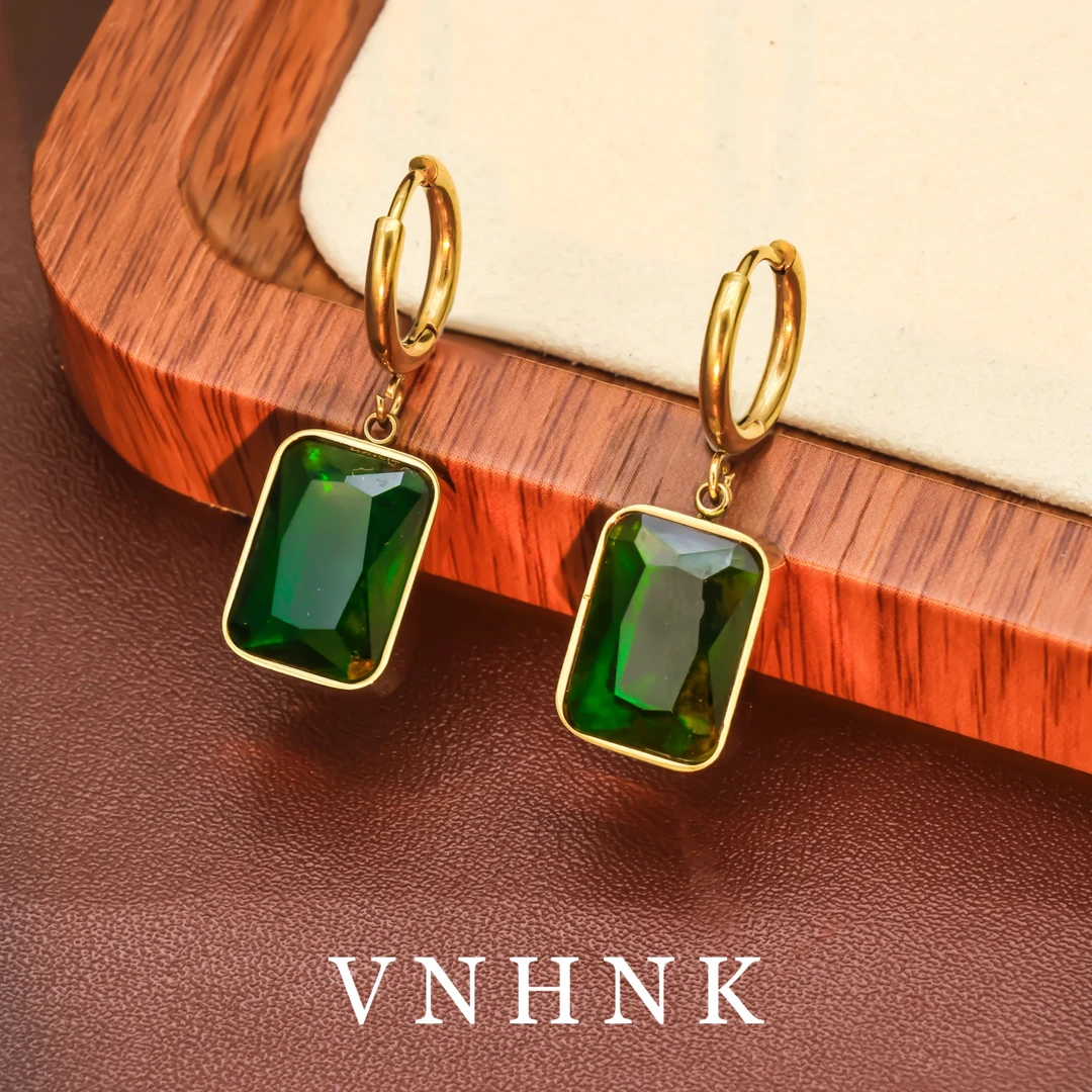 钛钢仿水晶耳饰 美可儿   H468   金色精致时尚气质耳环