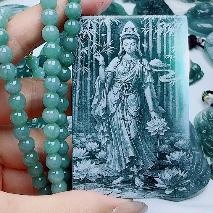 翡翠未镶嵌颈饰多样性发货天然的A货翡翠