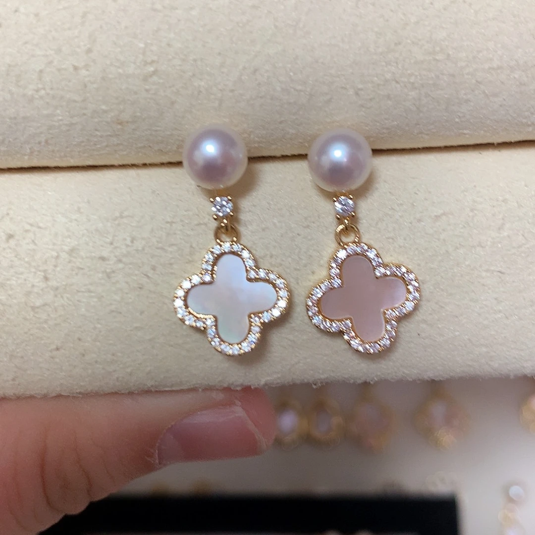 淡水珍珠耳饰合金