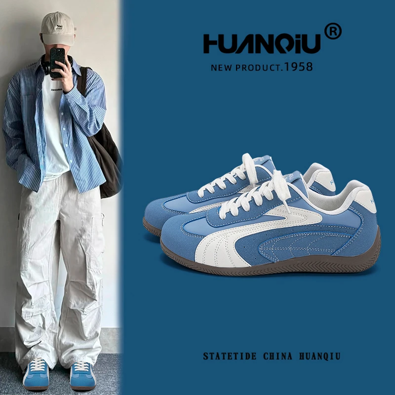 环球高级感德训鞋男款2025网红秋季新款内增高休闲ins学生赛车鞋