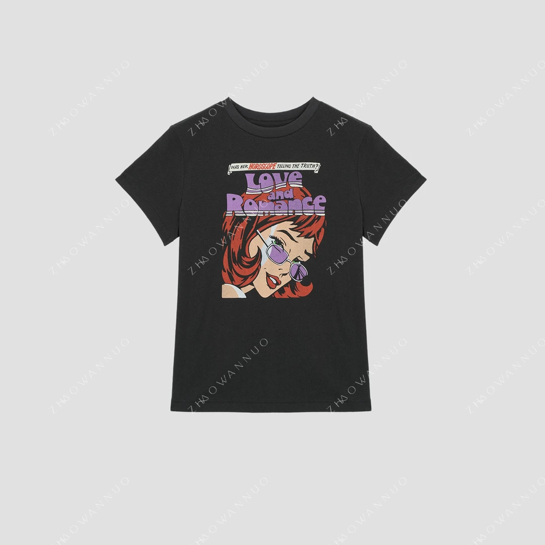 25春夏漫画墨镜女孩百搭短袖T恤NC0594