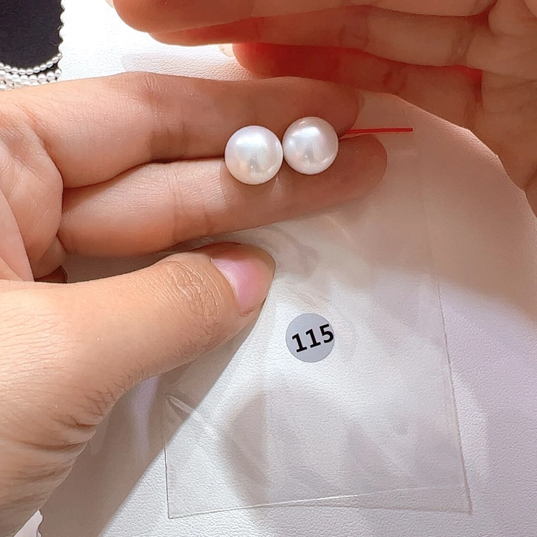 银S925镶嵌淡水珍珠耳饰