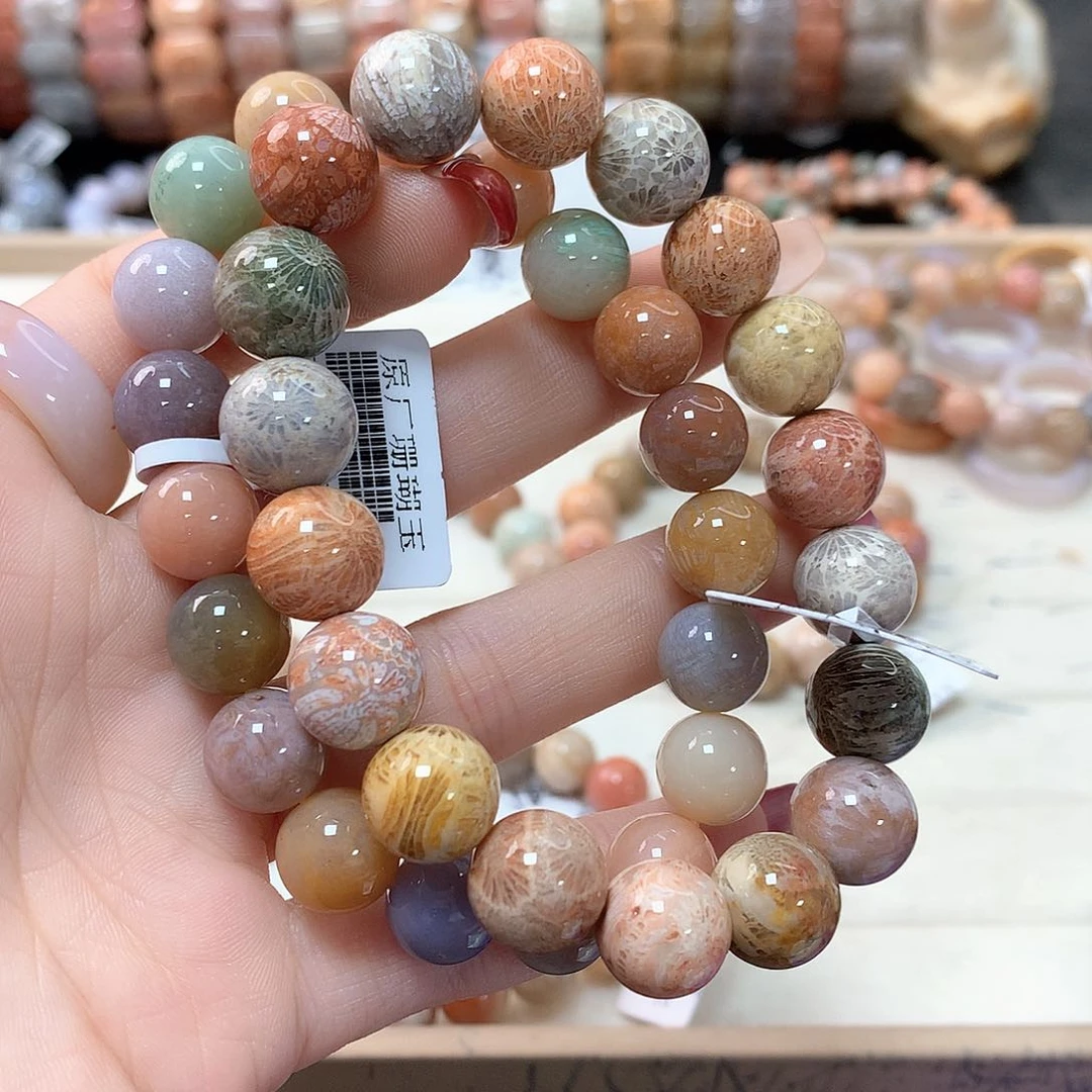 硅化珊瑚（珊瑚玉）手链未镶嵌莫*122