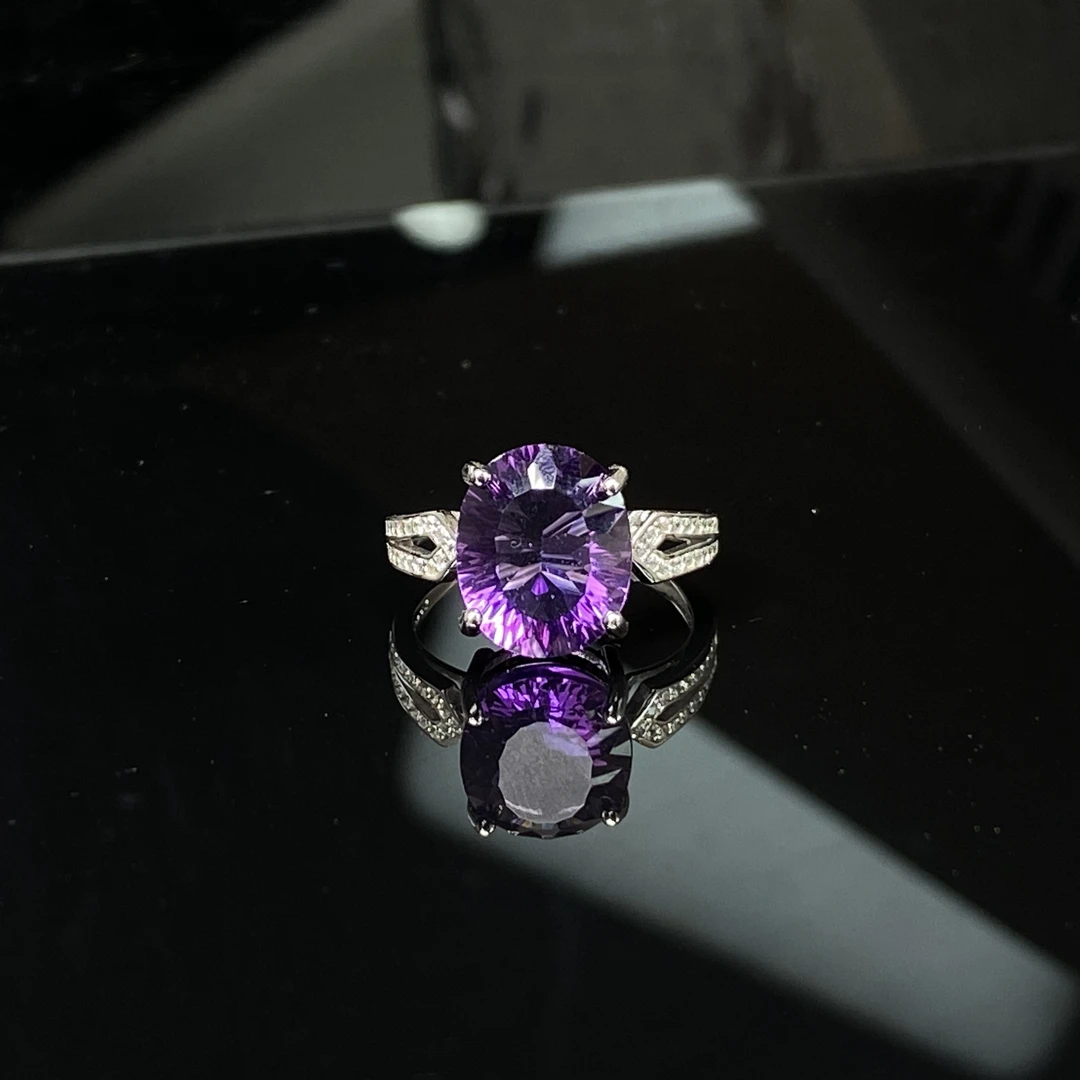 【小北好物】S925银紫水晶戒指约9*11mm【多样性发一件】-17QH144X374