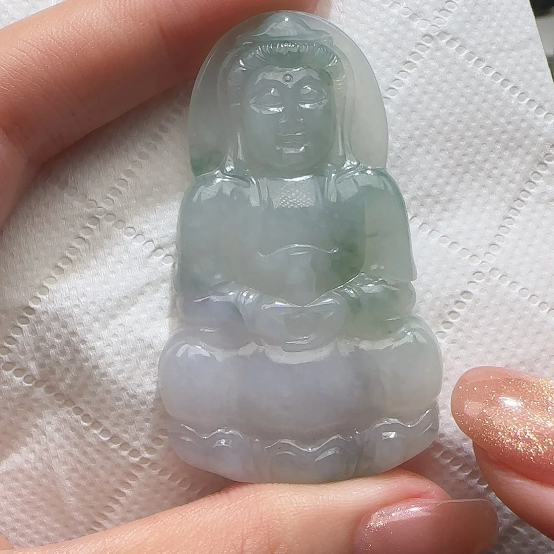 翡翠未镶嵌颈饰天然缅甸翡翠观音