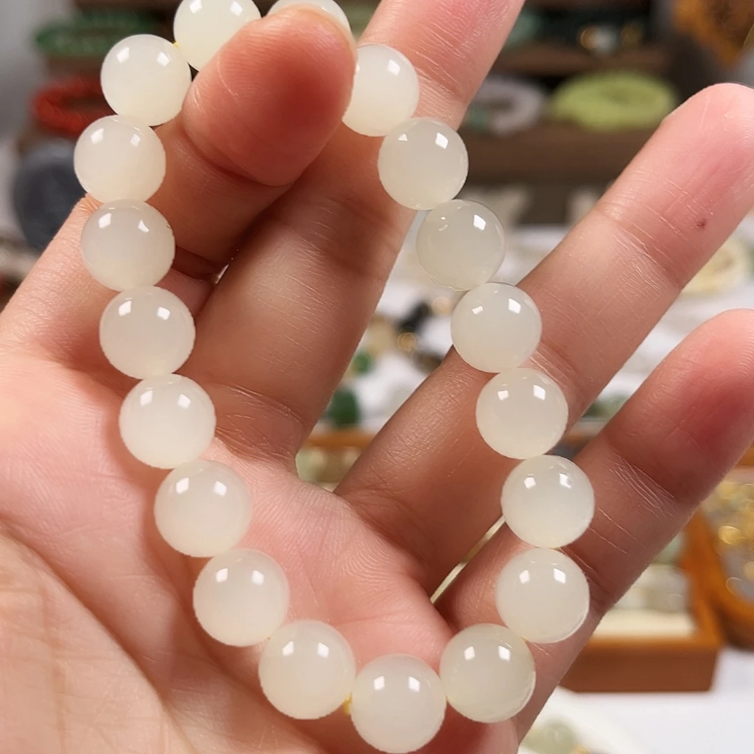 和田玉未镶嵌手链蜂蜜水10