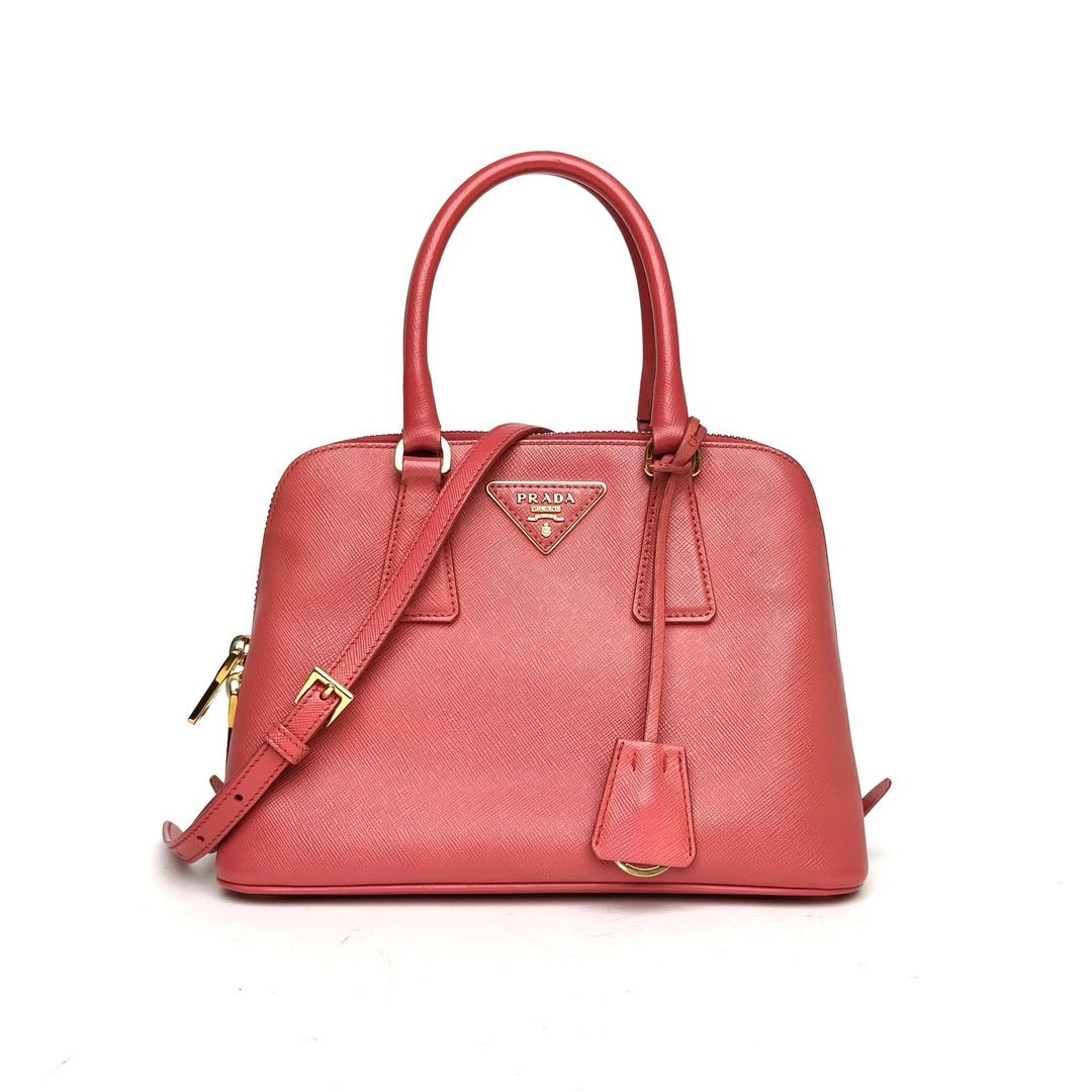 95新 Prada/普拉达 【娇】贝壳包 小号 粉色 皮革C 17299