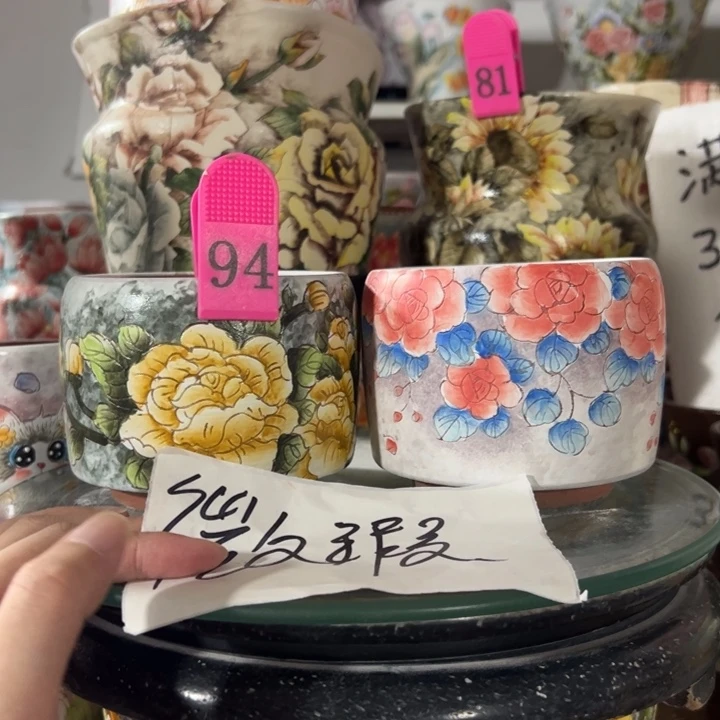景德镇手绘花盆满38包邮偏远地区除外