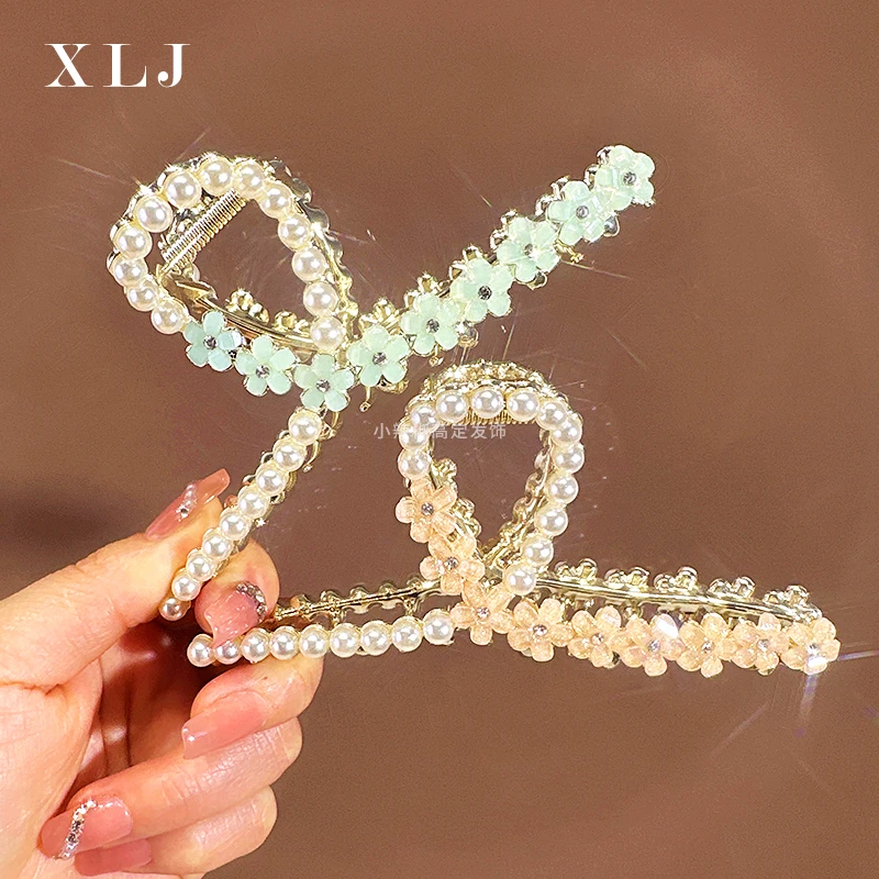 落英缤纷抓夹原创设计少女风韩版鲨鱼夹发夹女款2025新款网红爆款