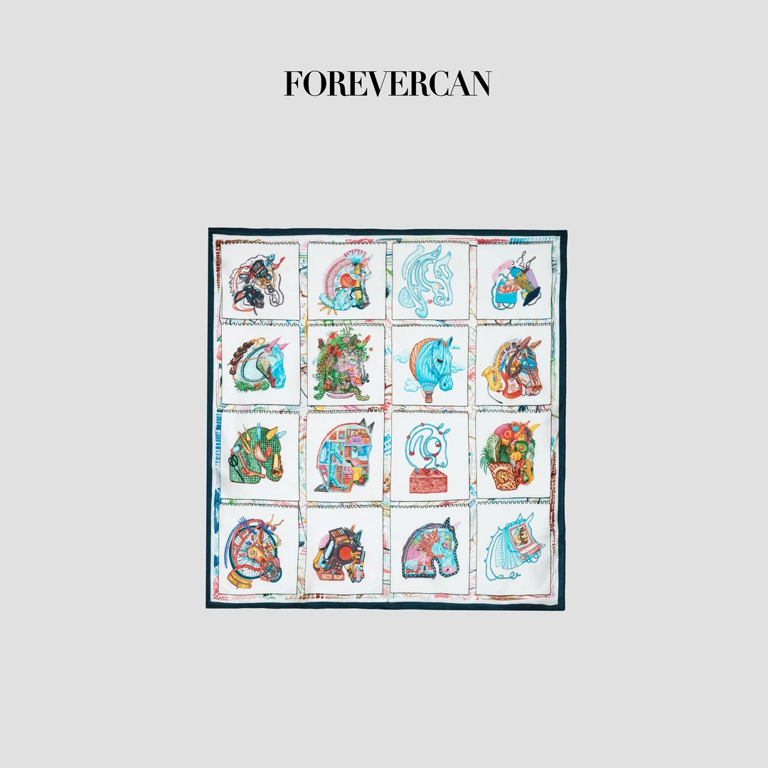 FOREVERCAN【新品彩蛋】蓝色桑蚕丝丝巾 SS26200