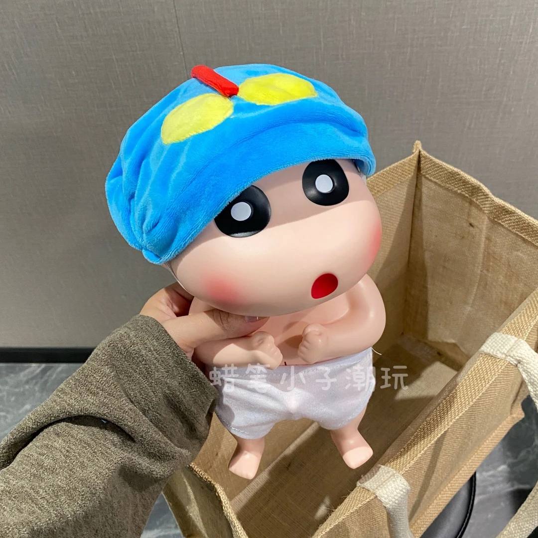 蜡笔小新洗澡小新戴动感超人帽小新可爱卡通装饰摆件创意礼物摆设