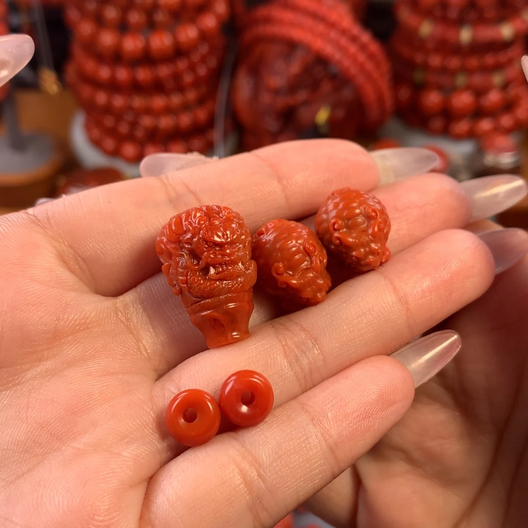 南红玛瑙天然川料瓦西配饰未镶嵌秋*