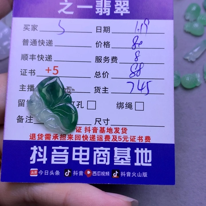 翡翠颈饰未镶嵌S***o翡翠