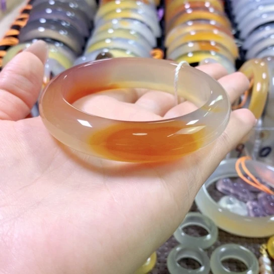 暖***光玛瑙/玉髓未镶嵌手镯