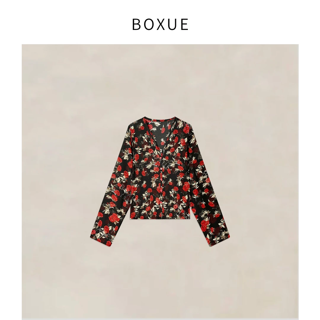 BOXUE‘’爱尔兰‘’2025春季新款高级感玫瑰天.丝 外套#250413W1011