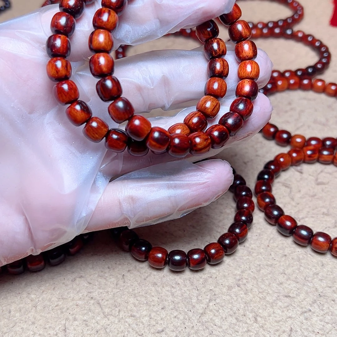 小叶紫檀手串/手链89琴料火焰鳞底金星头货