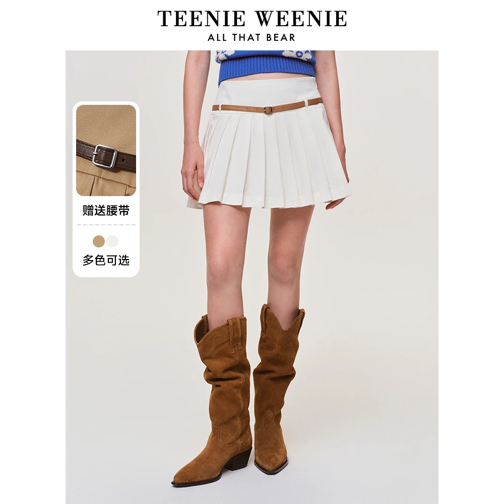 #TeenieWeenie小熊女装半身裙2025年春夏款百褶短裙女TTWH255208N