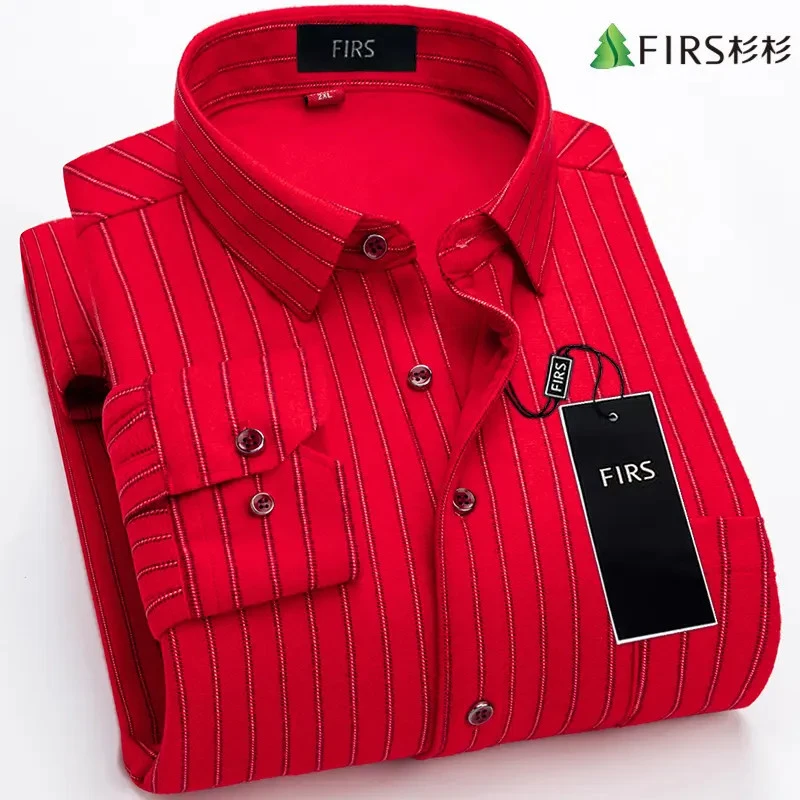 杉杉轻奢双面绒保暖加绒衬衫长袖秋冬加厚款亲肤抗皱商务男士衬衣