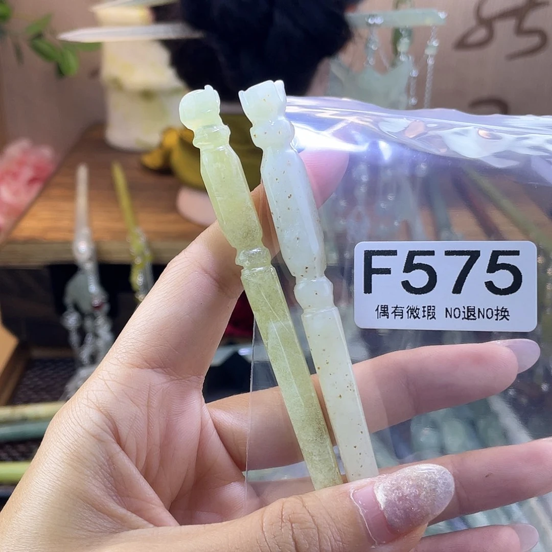蛇纹石玉发饰合金克**7