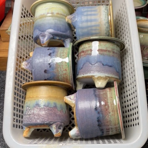 紫砂花盆微瑕245口径7厘米左右