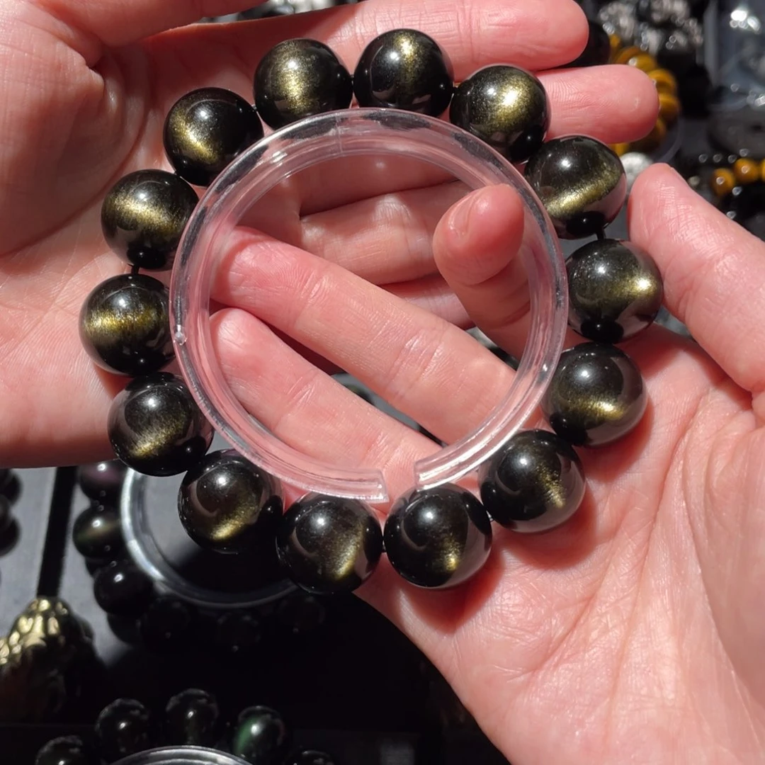 黑曜岩未镶嵌手串刚****
