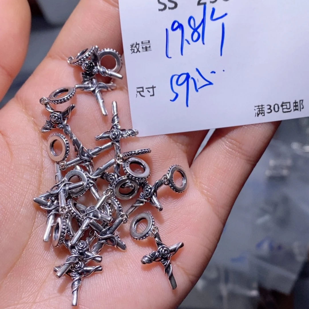 水晶珠宝半成品银S925镶嵌SS296