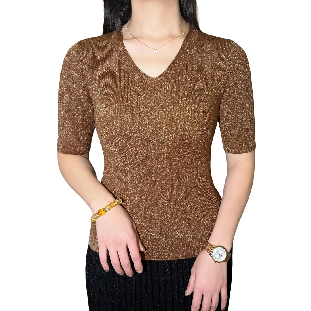 【墨香】FFC013 意大利水晶纱春夏新款减龄爆款大牌舒适女士套头衫