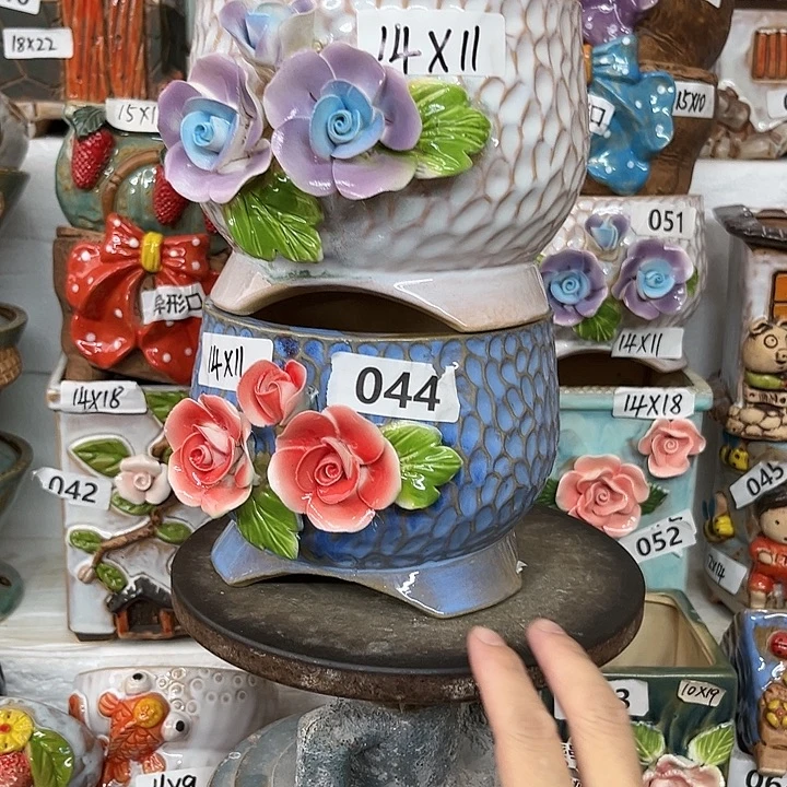 紫砂花盆粗陶材质多肉花盆