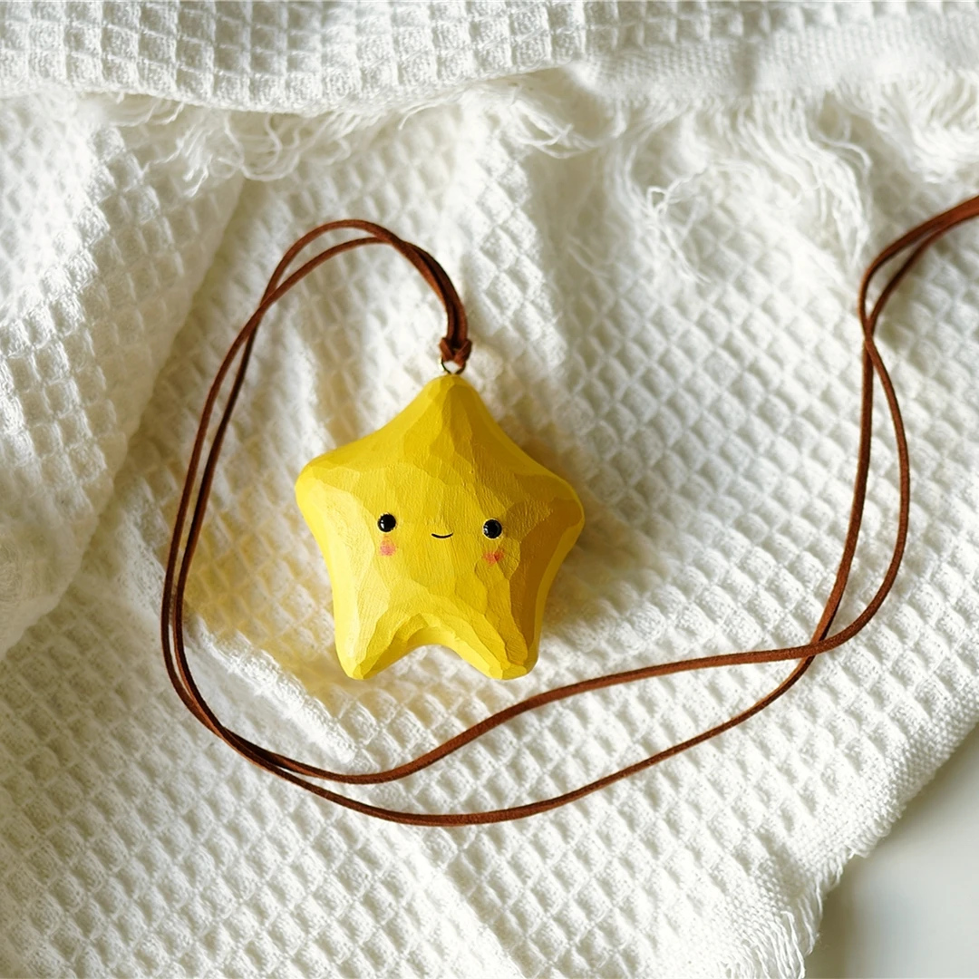 木雕陶瓷吸水情侣双层幼儿星星挂件装饰挂饰家用创意可爱女孩卡通