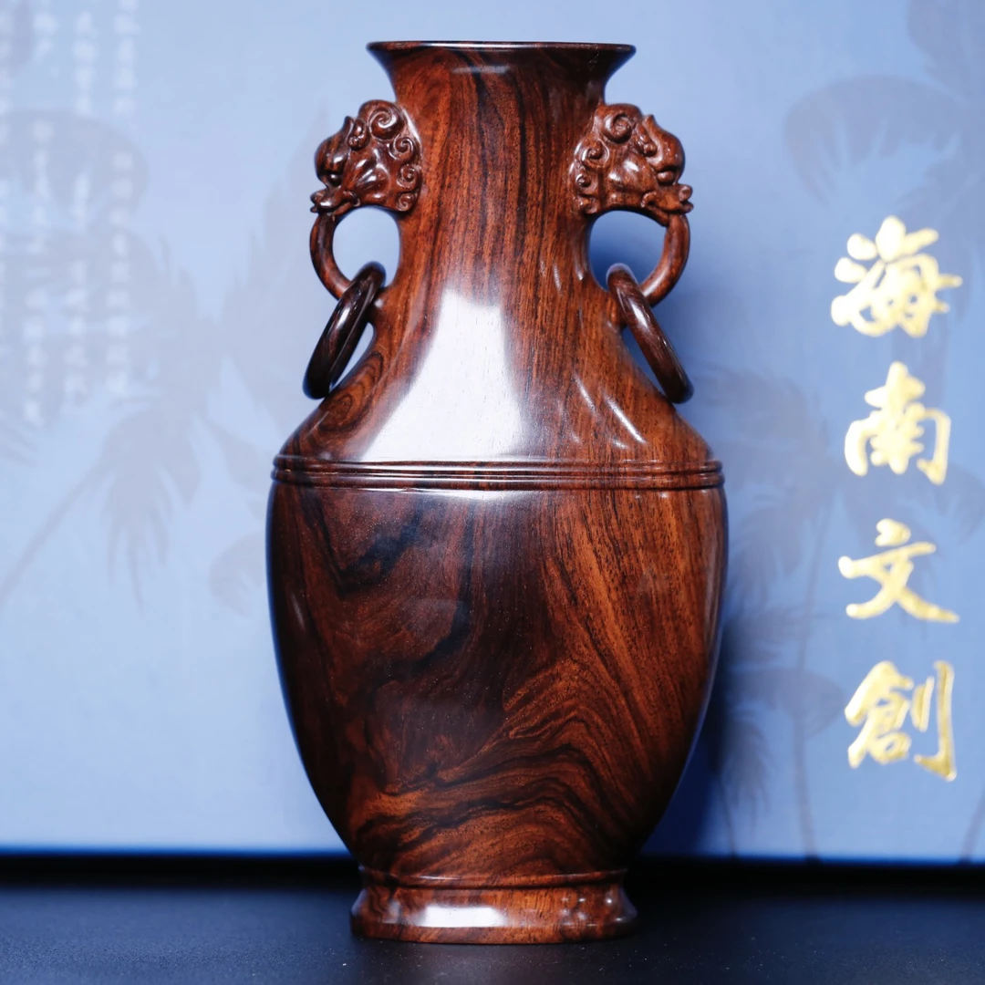海南黄花梨 双耳瓶【吴启友制】尺寸8.5cm*4.4cm*16.2cm