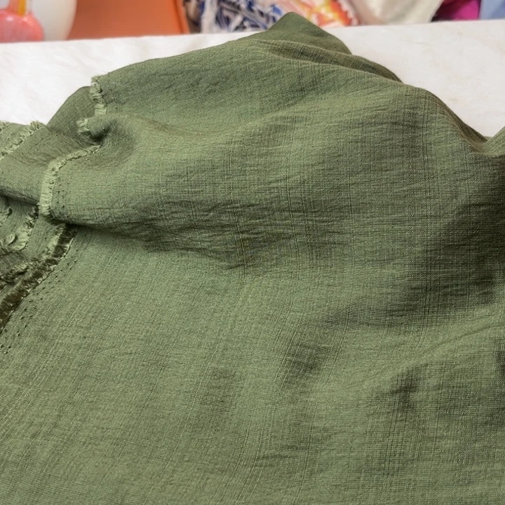 棉混纺军绿色麻棉5米