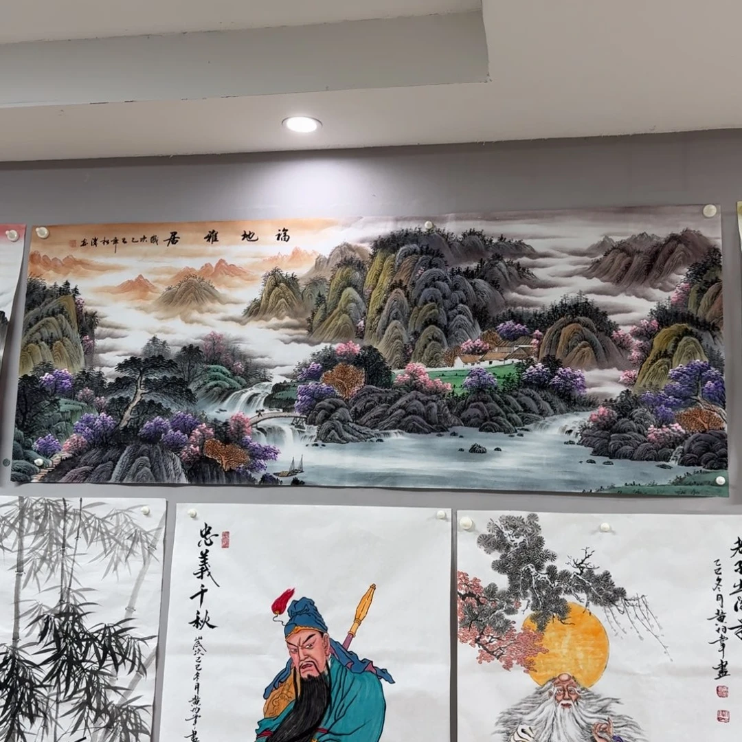 国画尺寸70X180纯手绘作品