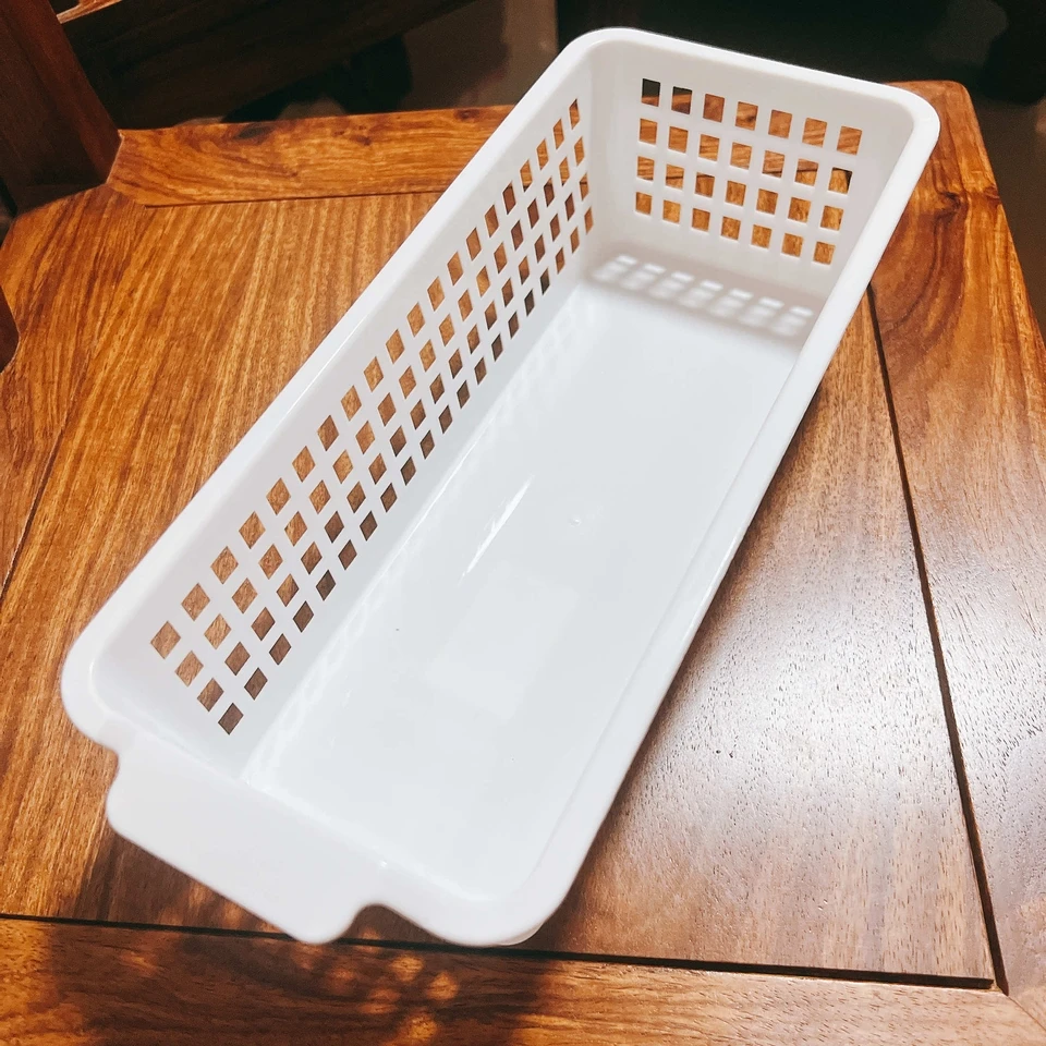 长方形清仓家用镂空塑料筐收纳盒收纳筐置物方形白色储物篮沥水篮