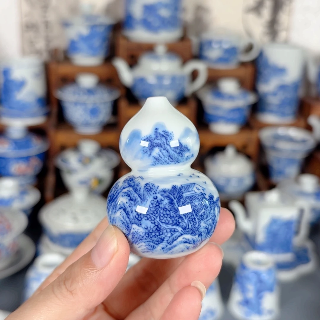 浪***王青花瓷器手绘作品陶瓷香插