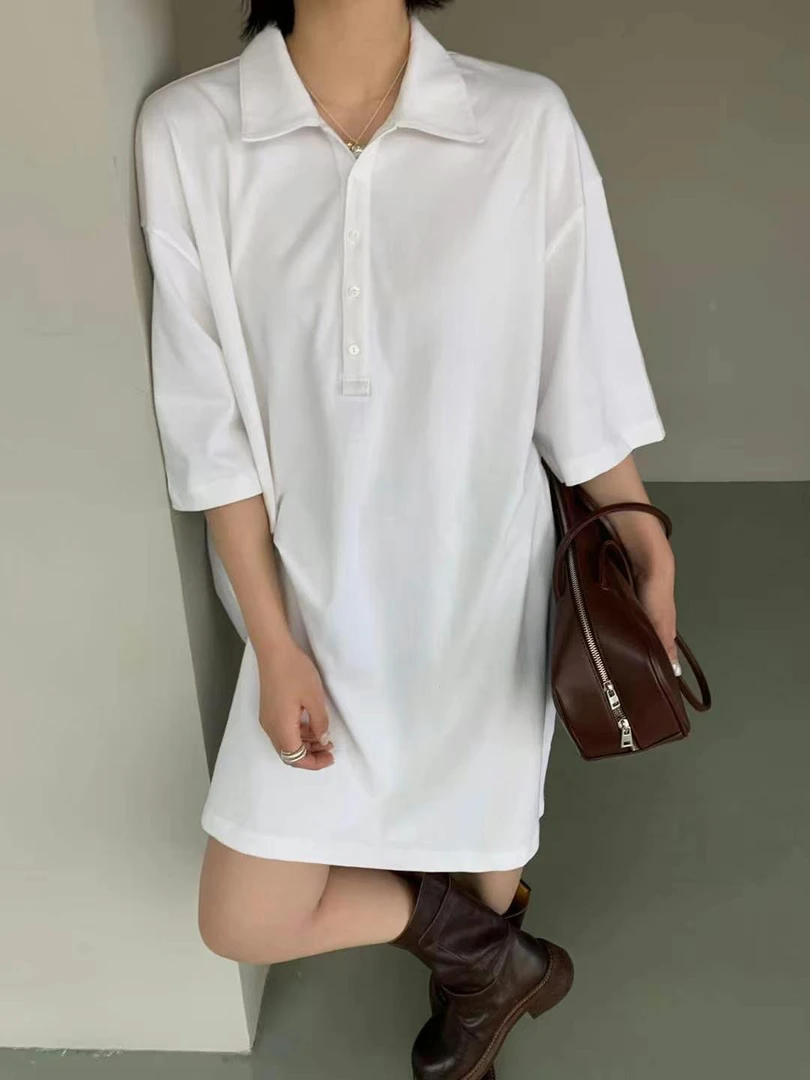 【清仓款】男友风垫肩polo衫g4923